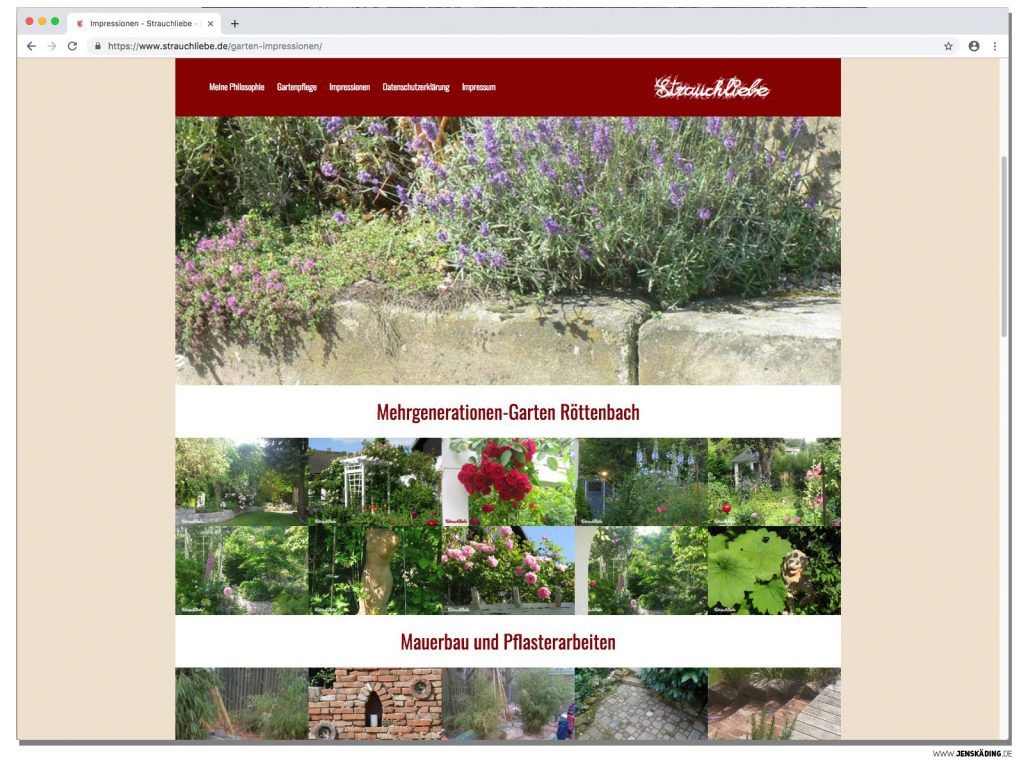 Strauchliebe Landschaftsgärtner Internetseite