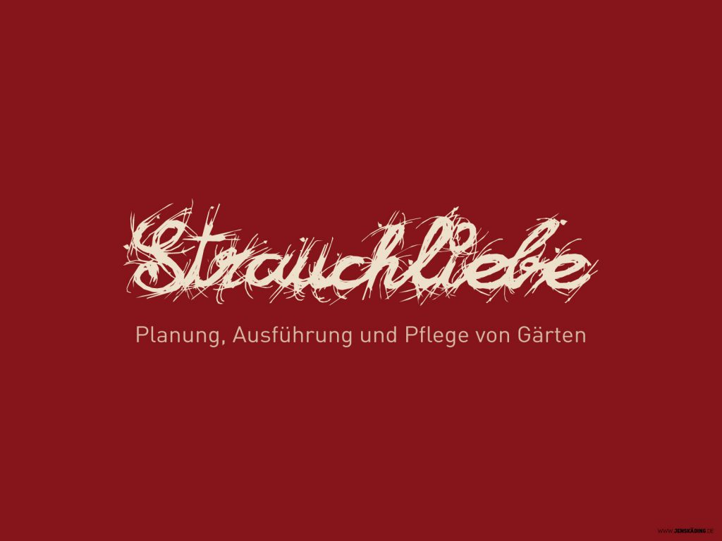 Strauchliebe Landschaftsgärtner Logo Entwicklung